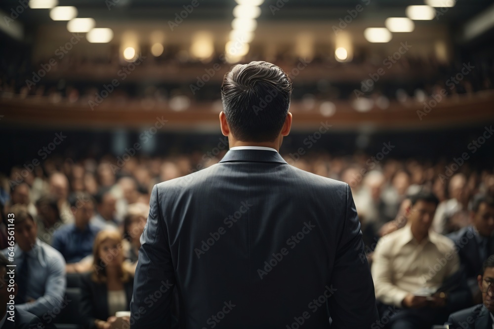 Businessman giving a lecture Businessman giving a lecture