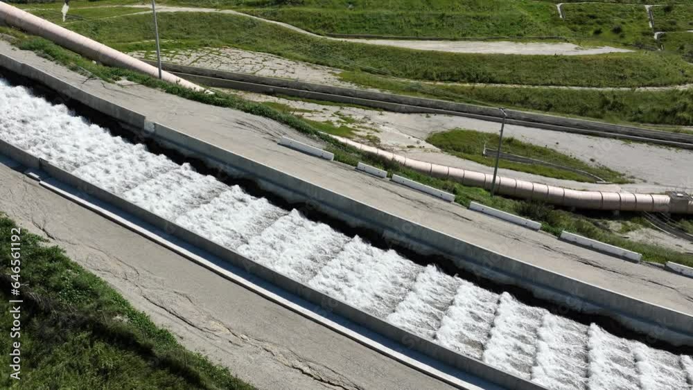 Aerial shot of an aqueduct that supply water to Los Angeles. Aerial shot of an aqueduct that supply water to Los Angeles.