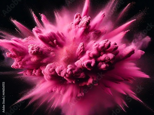 Pink particles explosion, Abstract art, Particle burst, Colorful explosion, Vibrant pink