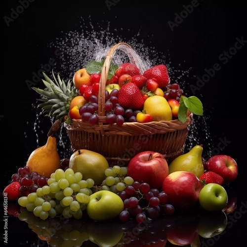 A basket of fresh fruits