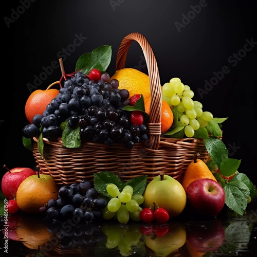 A basket of fresh fruits