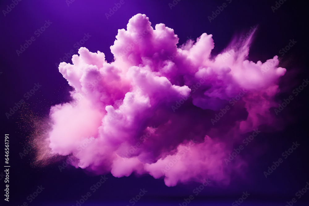 A mystical purple violet cloud. Generative AI A mystical purple violet cloud. Generative AI