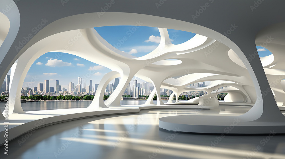 Architecture interior background glowing empty arched pass 3d render Architecture interior background glowing empty arched pass 3d render
