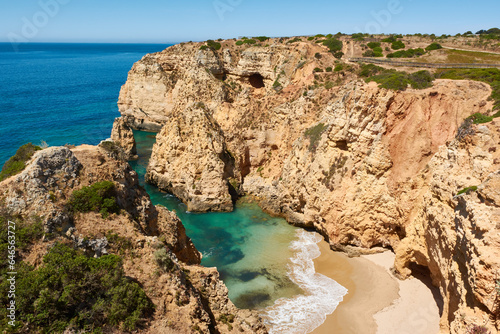 Beautiful secluded beach Praia do Barranco do Martinho in Sagres. Algarve, Portugal