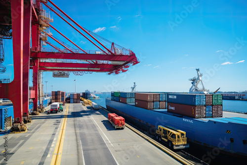 ship at cargo dock waiting to be unloaded