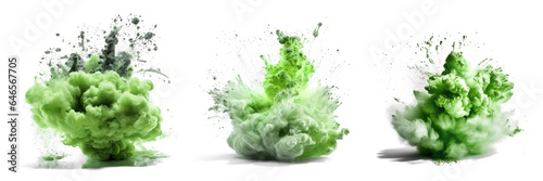 Light Green Powder Explosion , Isolated On Transparent, PNG