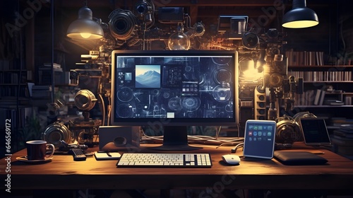 Digital Desk Universe: A Futuristic Vision of the Modern Office