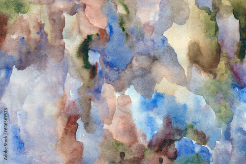 Blue-yellow watercolor background texture