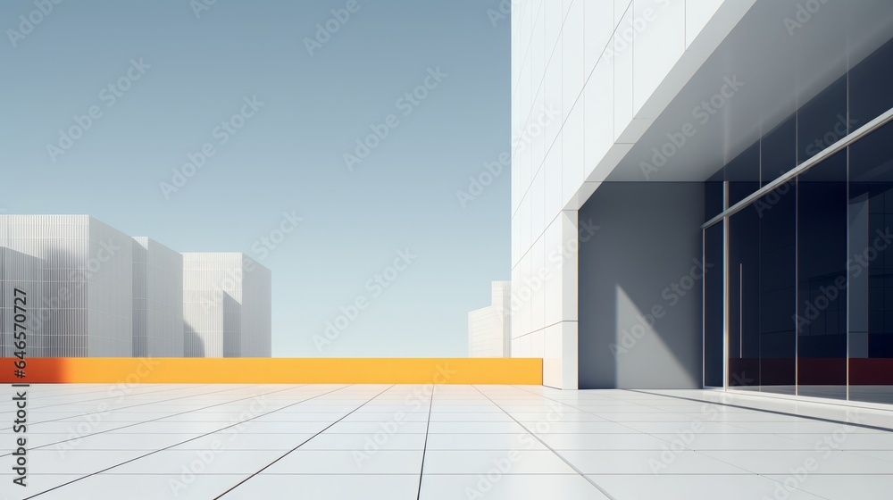 Obraz premium minimalism cityspace, concept: simplicity, 16:9, copy space