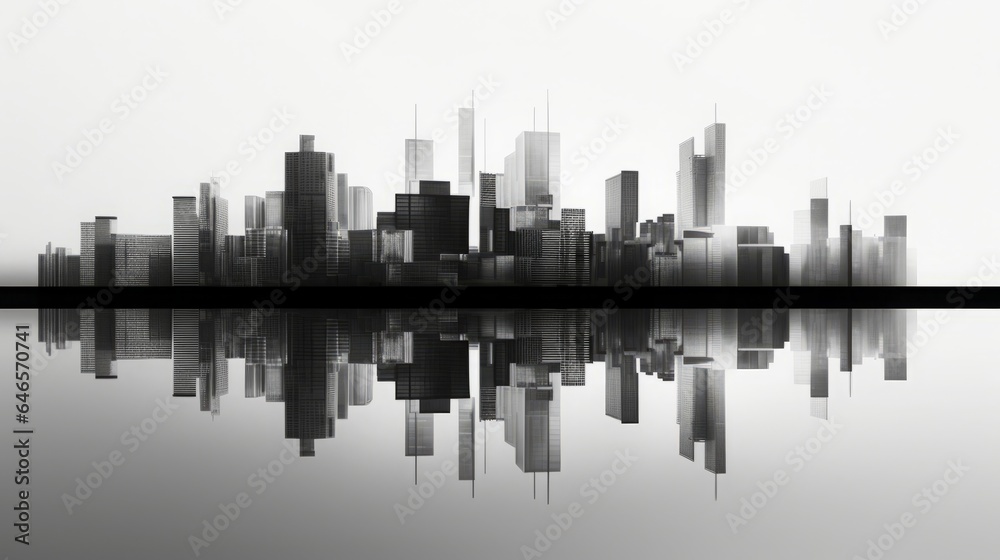 minimalism cityspace, concept: simplicity, 16:9, copy space
