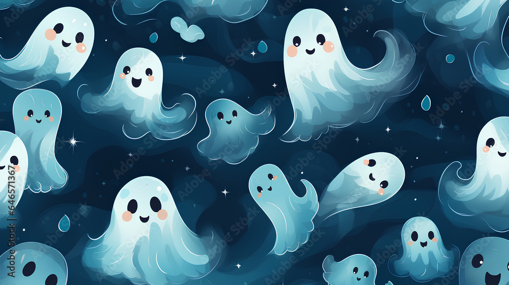 Illustrated ghost backgrounds. Backgrounds for Halloween. Illustrated ...