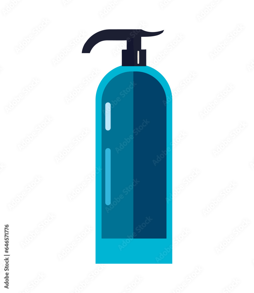 Blue plastic bottle symbolizes hygiene and care Blue plastic bottle symbolizes hygiene and care
