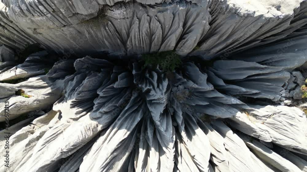 unusual rock formations, pointed, sharp and dangerous area, traces of the glacial period of the Mediterranean region.