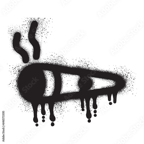 Cigar icon graffiti with black spray paint