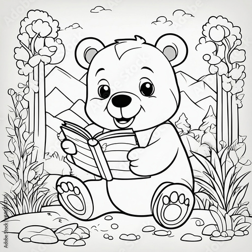 Artistic Bear Cub Coloring Book  Immersive 3D Art for Kids