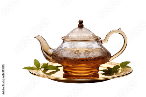 Steaming Arabic Tea Isolated on Transparent Background. Generative Ai.