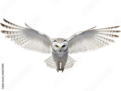 Snowy Owl's Silent Flight, Transparent