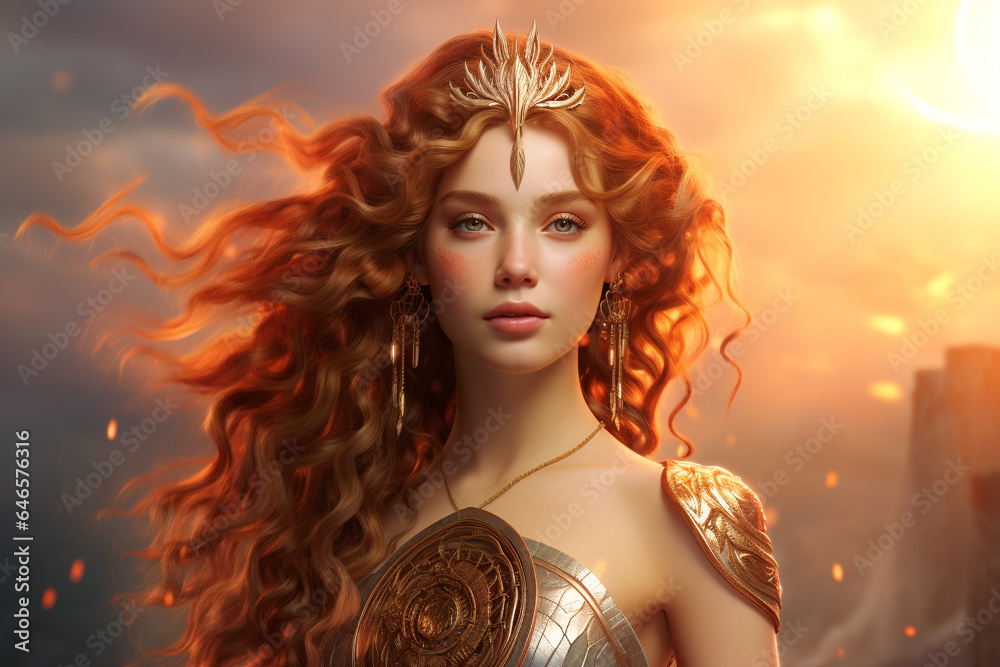 Aphrodite in Greek mythology is the goddess of beauty and love. One of the 12 supreme Olympic gods who live on Olympus, the Greek gods, - obrazy, fototapety, plakaty 