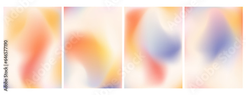 Colorful abstract background with purple, pink, yellow, beige and yellow gradient mesh vector illustration. Dynamic color flow poster, banner, web, smartphone screen, presentations and prints