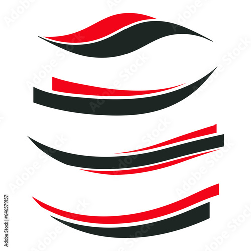 wavy line design vehicle vinyl sticker set