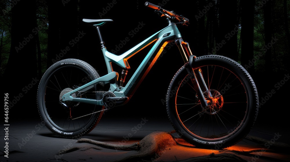 Fototapeta premium futuristic rendering of electric bicycle. Generative AI