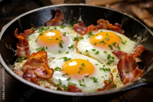 Sizzling Breakfast: Eggs and Bacon 