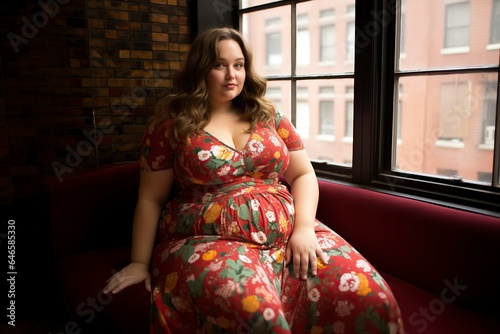 woman in acceptance of the body with a huge belly