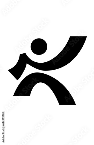 Karate character made with K letter