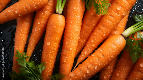 fresh carrots on a market