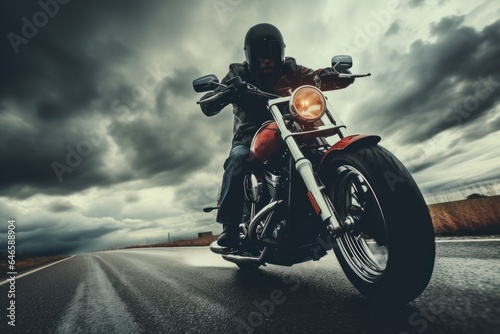 motorcycle on the road © Kanchana
