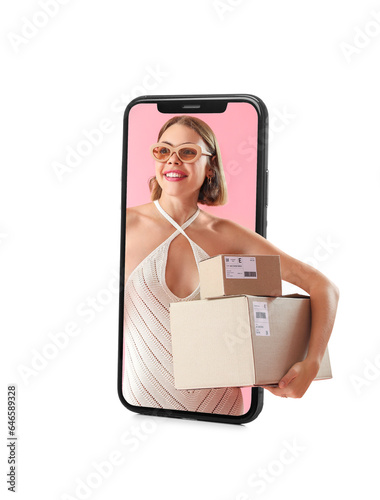 Modern smartphone isolated ...