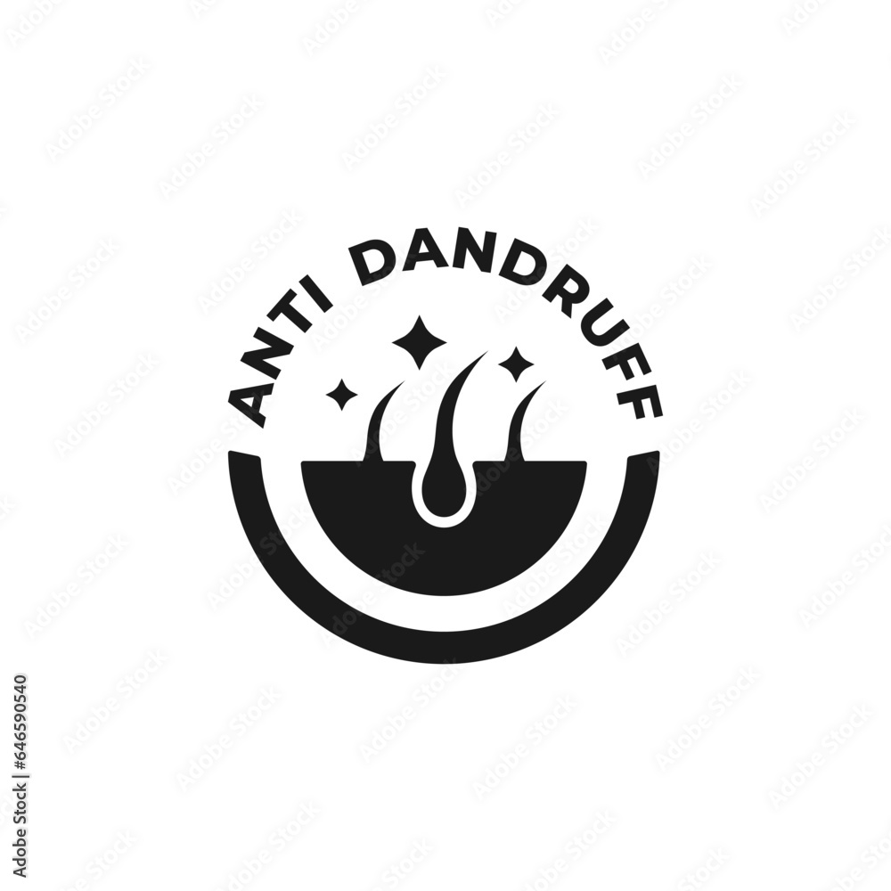 Anti dandruff icon or Anti dandruff label vector isolated. Best Anti