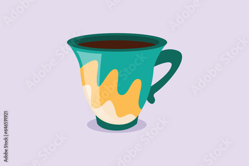 Modern ceramic kitchen utensils concept. Colored flat vector illustration isolated. 