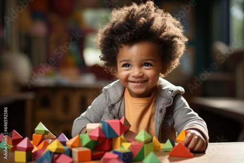 little child playing with toys