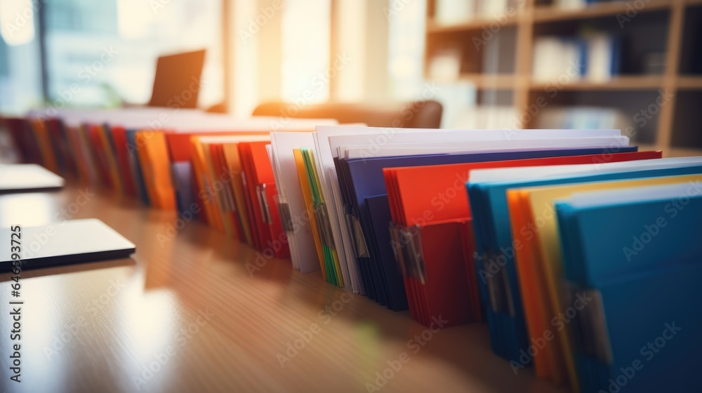 Finance Documents on Table in Library Finance Documents on Table in Library