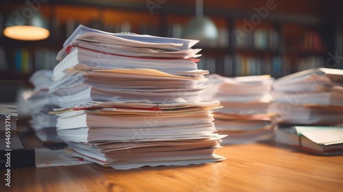 Finance Documents on Table in Library