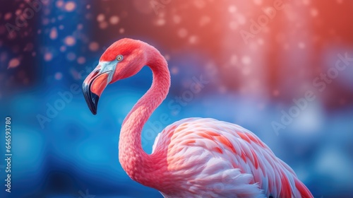 Graceful Pink Bird in Close-up, Wildlife Nature Shot © black art