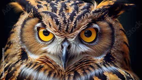 Intense Gaze: Close-up of an Exquisite Owl's Eye in Wildlife Portrait