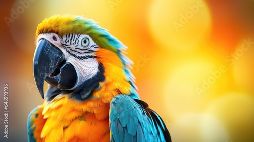 Exotic Wildlife: Colorful Macaw Parrot in Flight