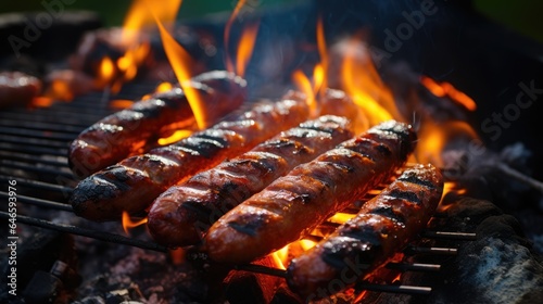Flaming Barbecue Delights with Sizzling Savory Kielbasa