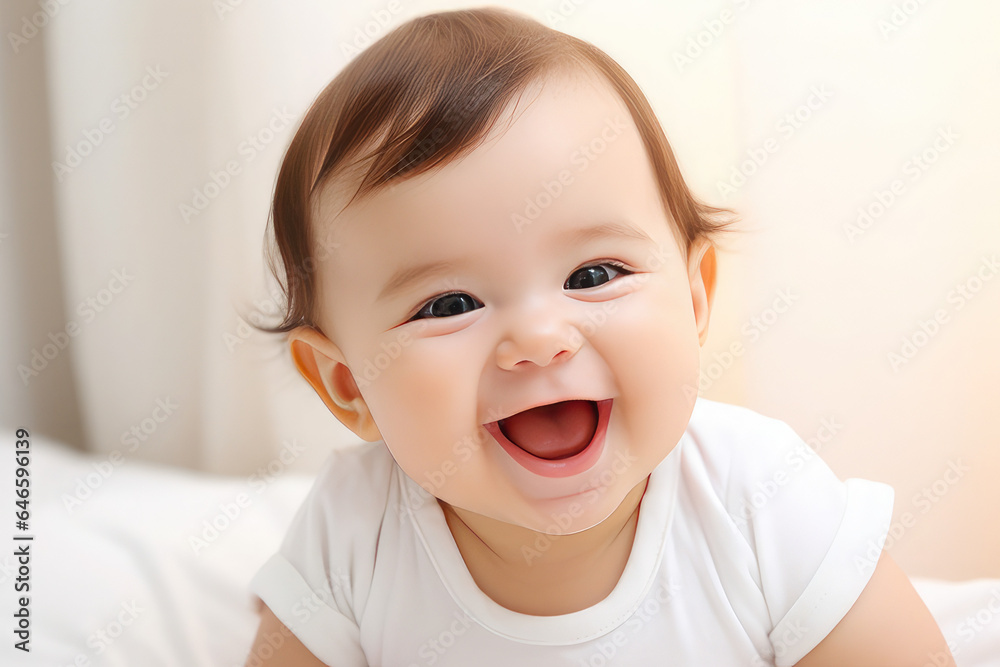Close-up of baby happy and smiling Close-up of baby happy and smiling
