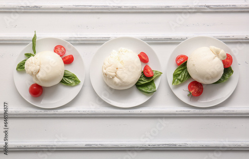 Fresh burrata cheese balls ...