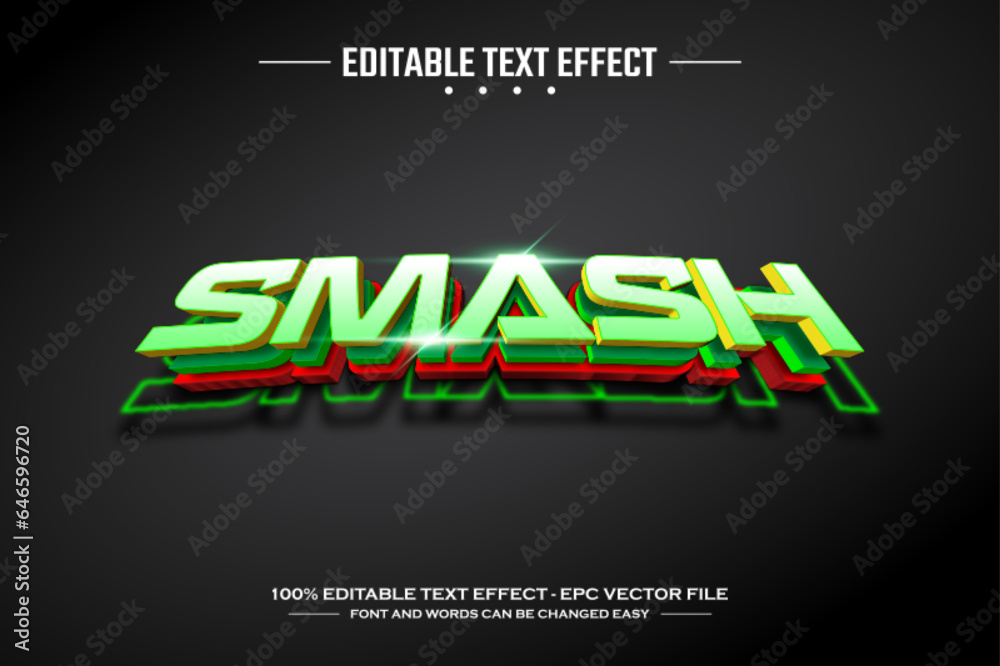 Smash 3D editable text effect template Smash 3D editable text effect template