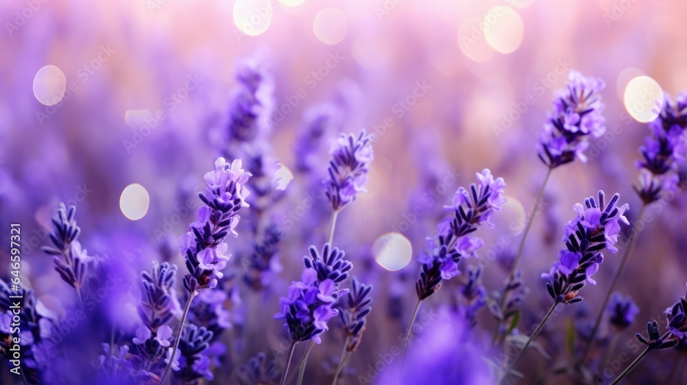 Naklejka premium Blossoming Beauty: Delicate Lilac Flowers in Full Bloom