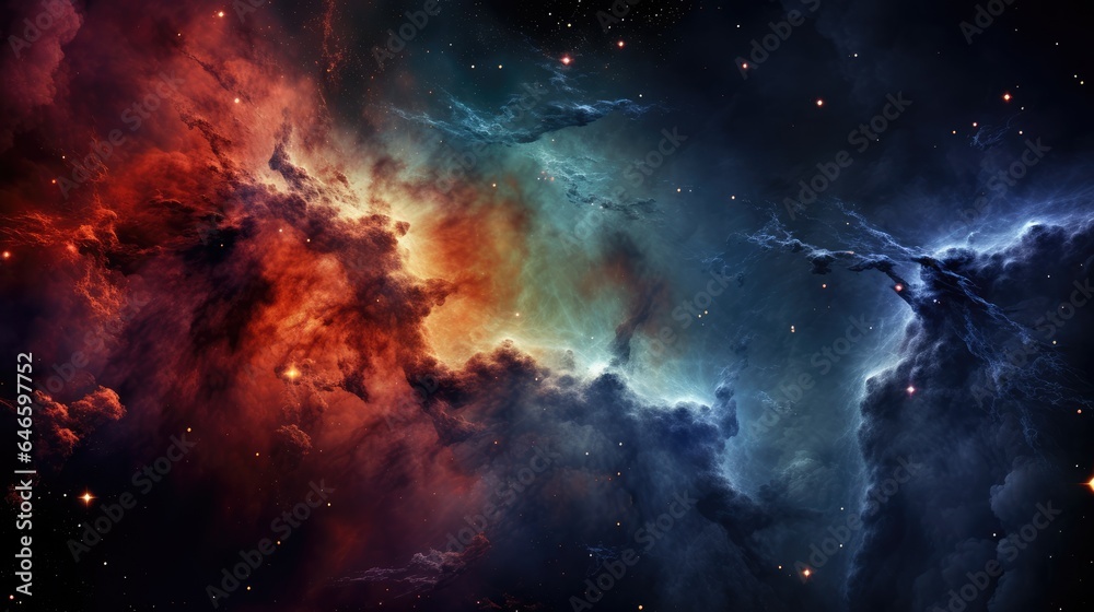 Majestic Celestial Journey: Astral Cosmos, Milky Way, and Nebula Illuminating the Night Sky