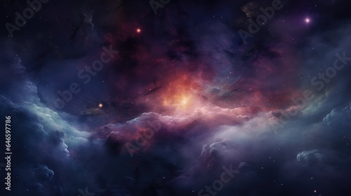 Majestic Celestial Journey: Astral Cosmos, Milky Way, and Nebula Illuminating the Night Sky © black art