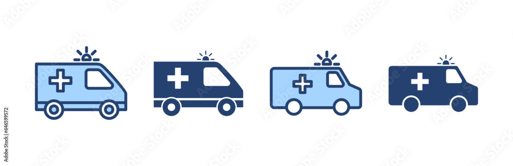 Ambulance icon vector. ambulance truck sign and symbol. ambulance car Ambulance icon vector. ambulance truck sign and symbol. ambulance car