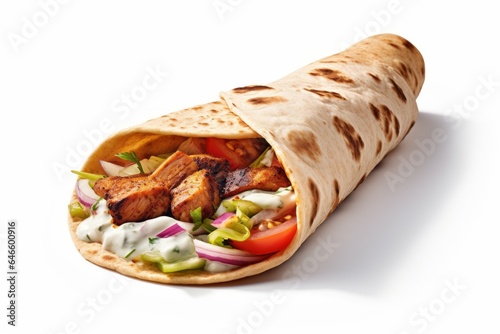 Appetizing shawarma. Background with selective focus and copy space