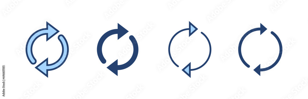 Refresh icon vector. Reload sign and symbol. Update icon. Refresh icon vector. Reload sign and symbol. Update icon.