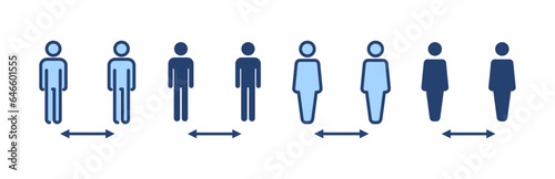 Social distance icon vector. social distancing sign and symbol. self quarantine sign